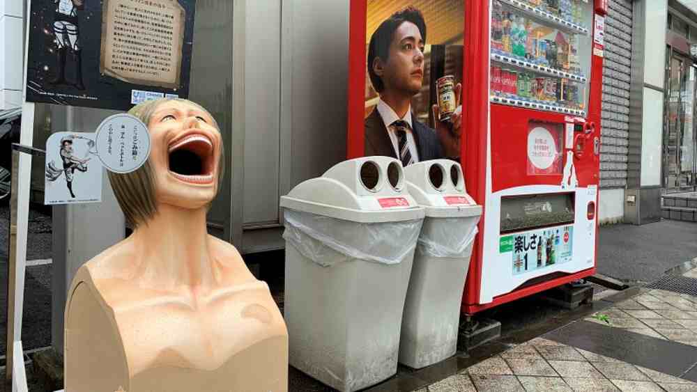 Titans are now being used as a trash can in Japan