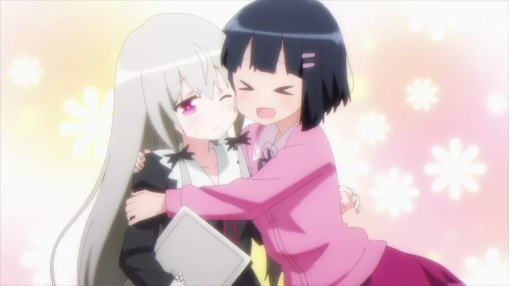 lesbians, closed eyes, two women, anime, anime girls, kissing, yuri, maid