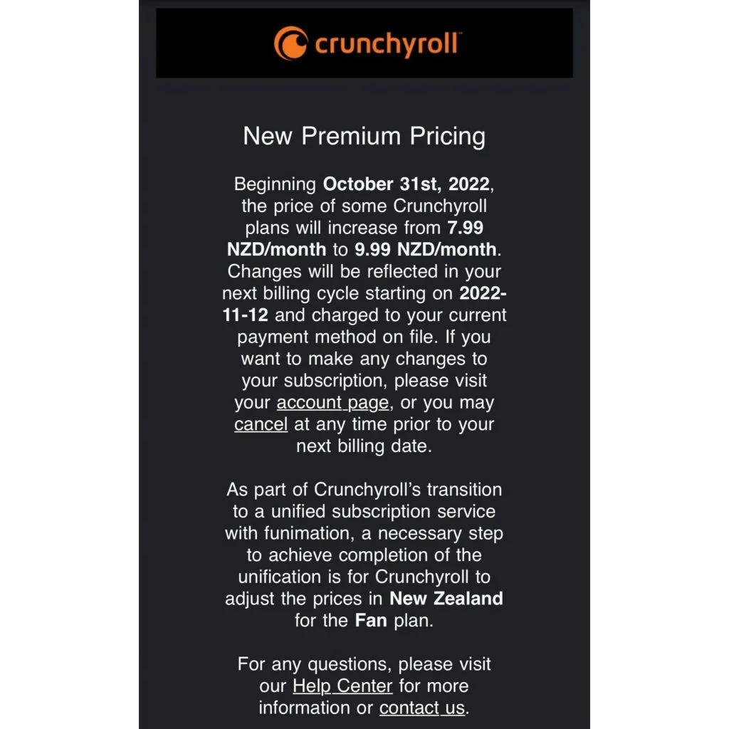 Cheapest Crunchyroll Premium Mega Fan 1 Month Subscription