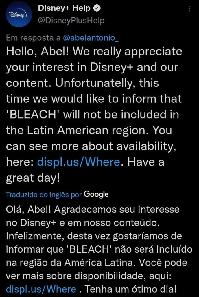 Bleach: episódios inéditos chegam dublados no Disney+ de outros países –  ANMTV
